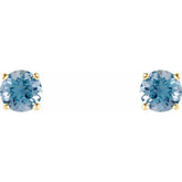 14K Yellow 5 mm Natural Aquamarine Earrings